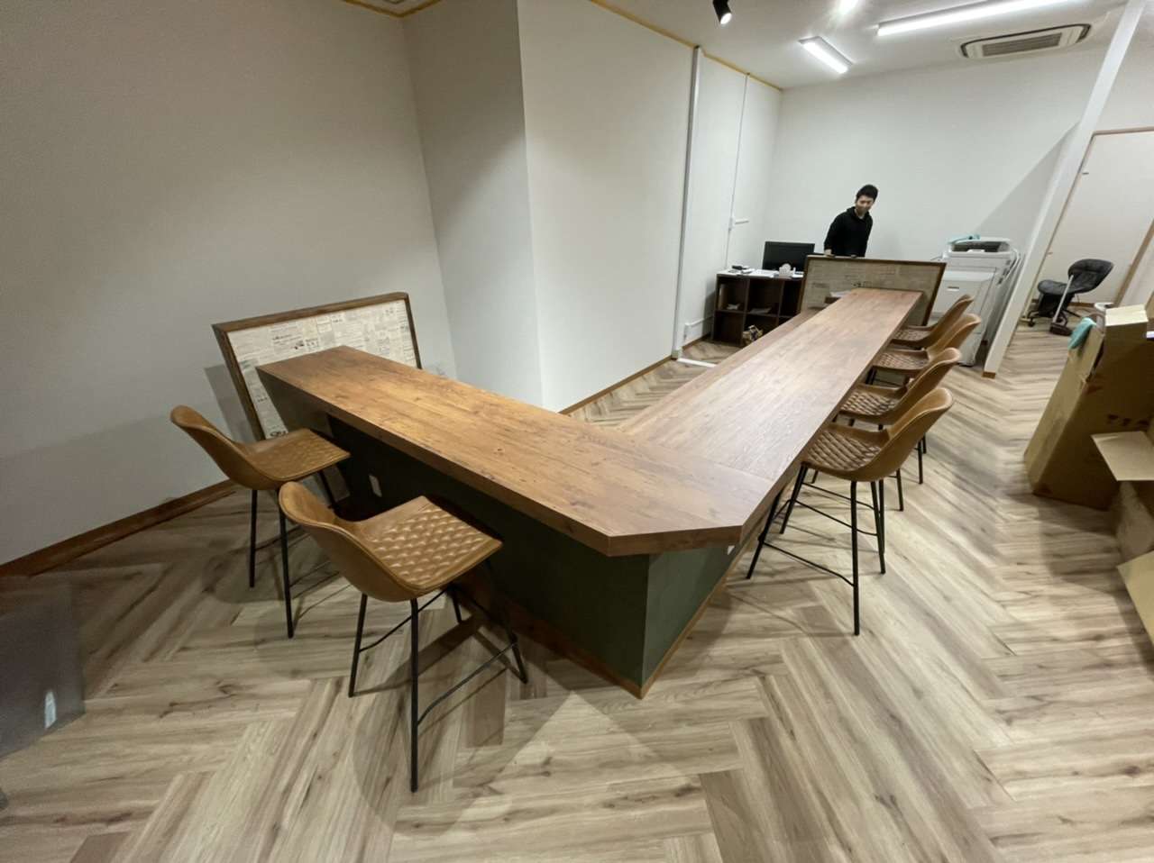 住之江区｜不動産店舗カウンター メラミン仕上げ工事