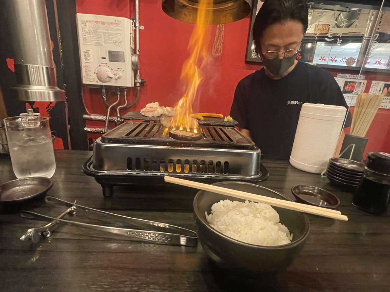 以前施工した焼肉屋さんへ！