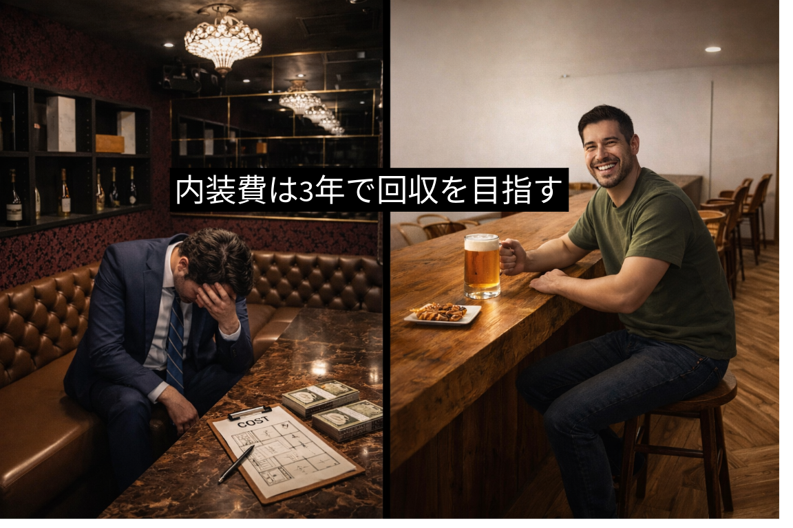 内装費は3年で回収を目指す！